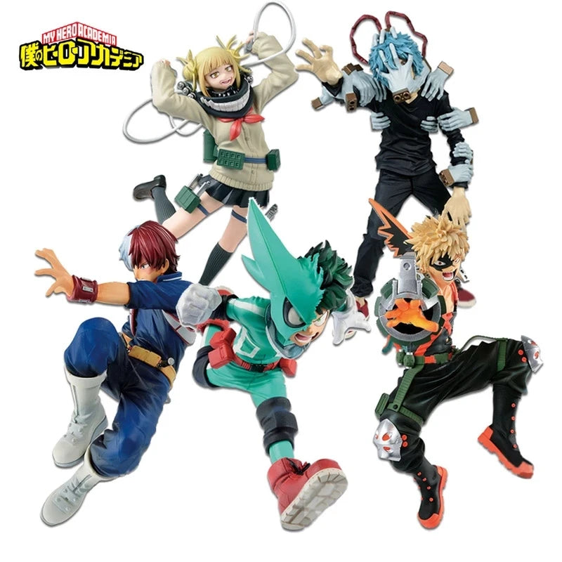 My Hero Academia Midoriya, Todoroki, Bakugo, Eraser, Uravity, Kirishima, Tomura, and Himiko Toga figures