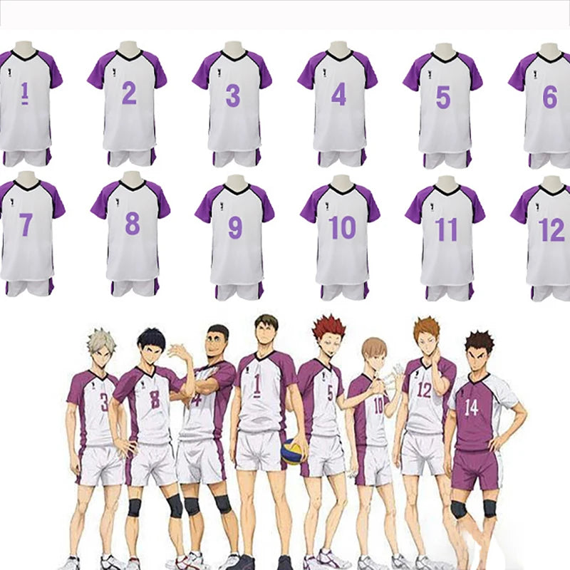 Haikyuu Shiratorizawa High School Volleyball Club Purple Jersey Version Uniform - Satori Tendo