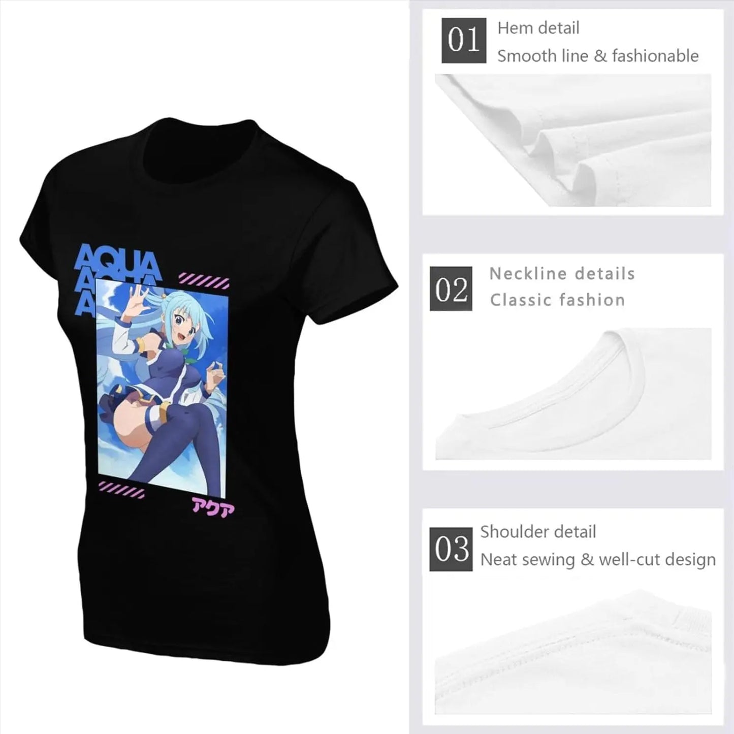 Konosuba God's Blessing to this Wonderful World Women's T Shirt Short Sleeve T T-Shirt Casual Top