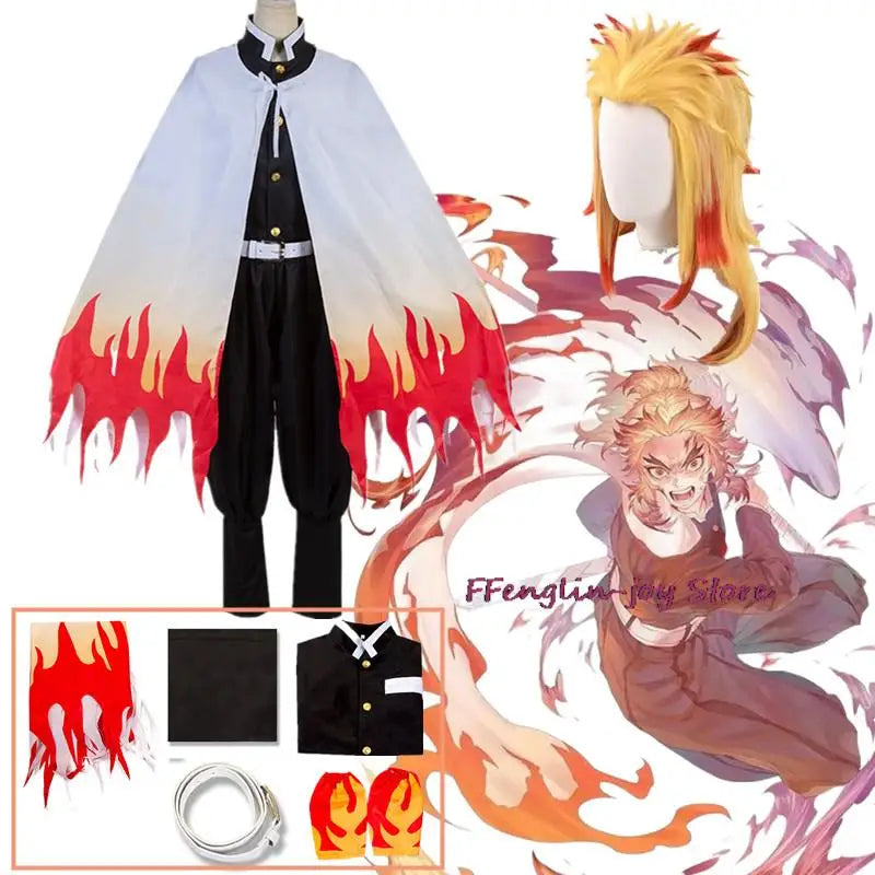 Demon Slayer Rengoku Kyoujurou Kimono Cosplay Costume