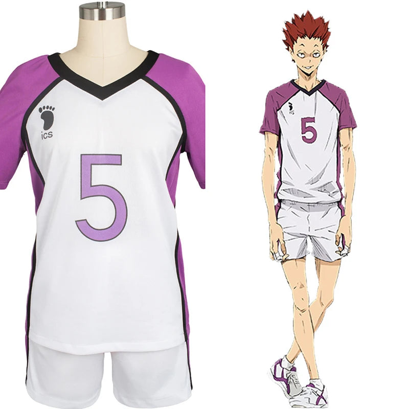 Haikyuu Shiratorizawa High School Volleyball Club Purple Jersey Version Uniform - Satori Tendo