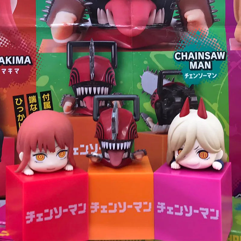 Anime Chainsaw Man Denji, Makima, and Power mini figures with blocks