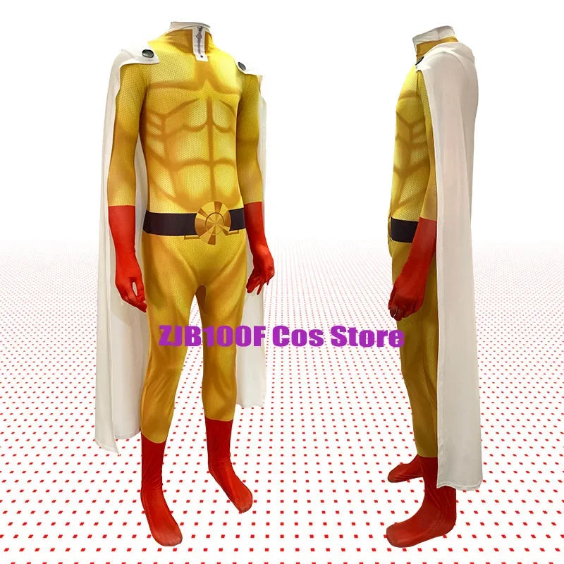 One Punch Man Saitama Cosplay Costume Muscle Bodysuit