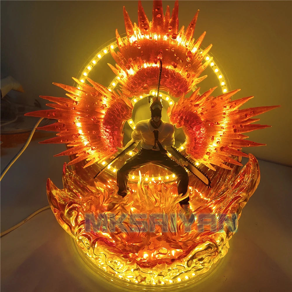 Chainsaw Man Denji figure w/Fire Effect Visual LED