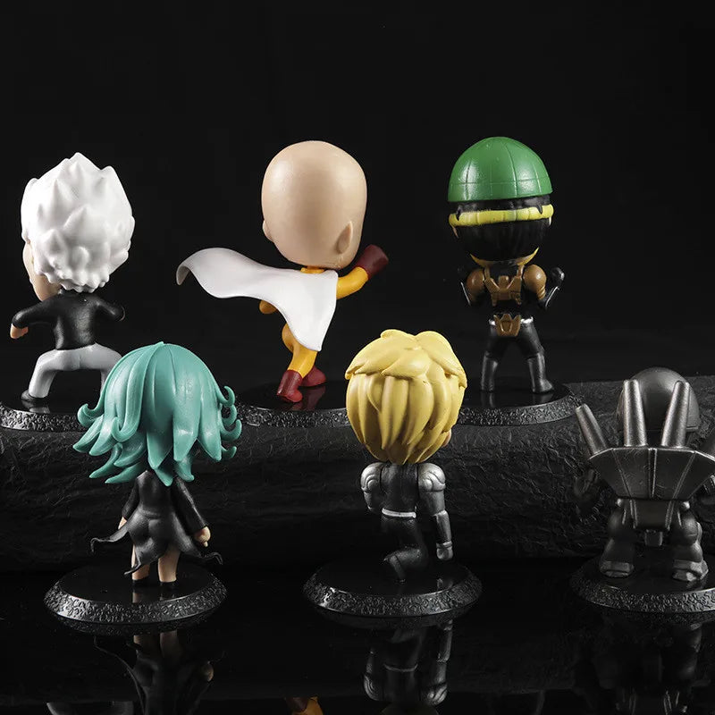 6Pcs/1Set One Punch Saitama, Genos, Terrible Tornado, Mumen Rider, and Silver Fang