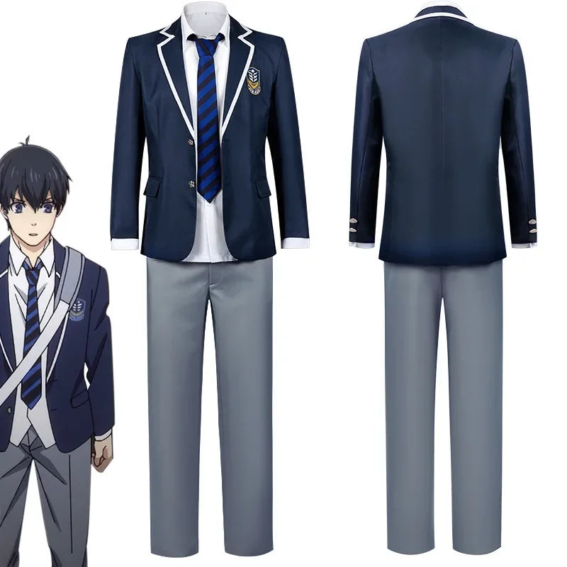 BLUE LOCK Full Suit Isagi High School Cosplay Costume Uniform