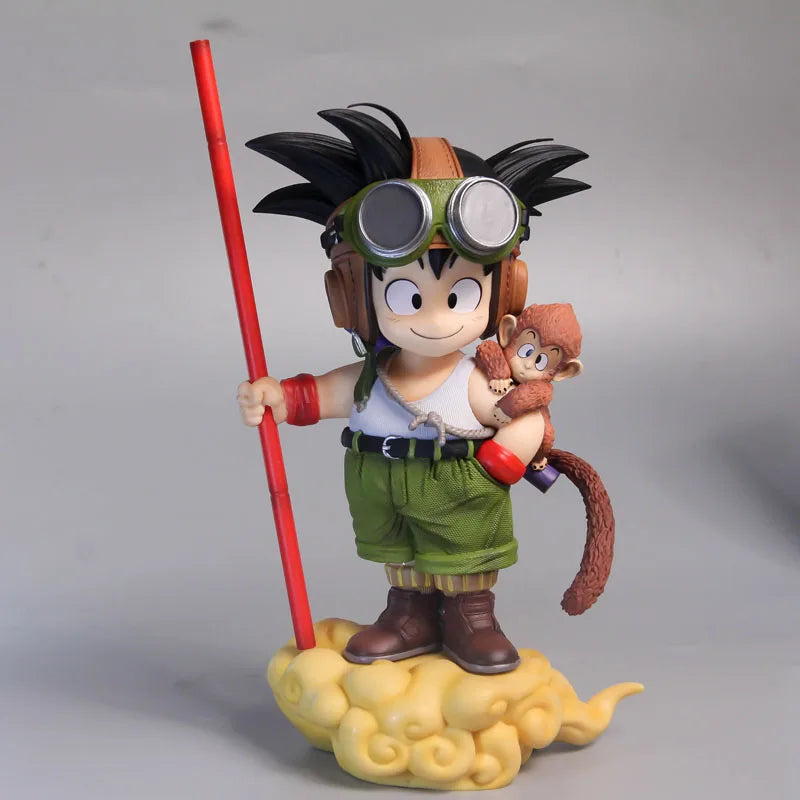 Dragon Ball Son Goku Figure on Nimbus cloud with little monkey