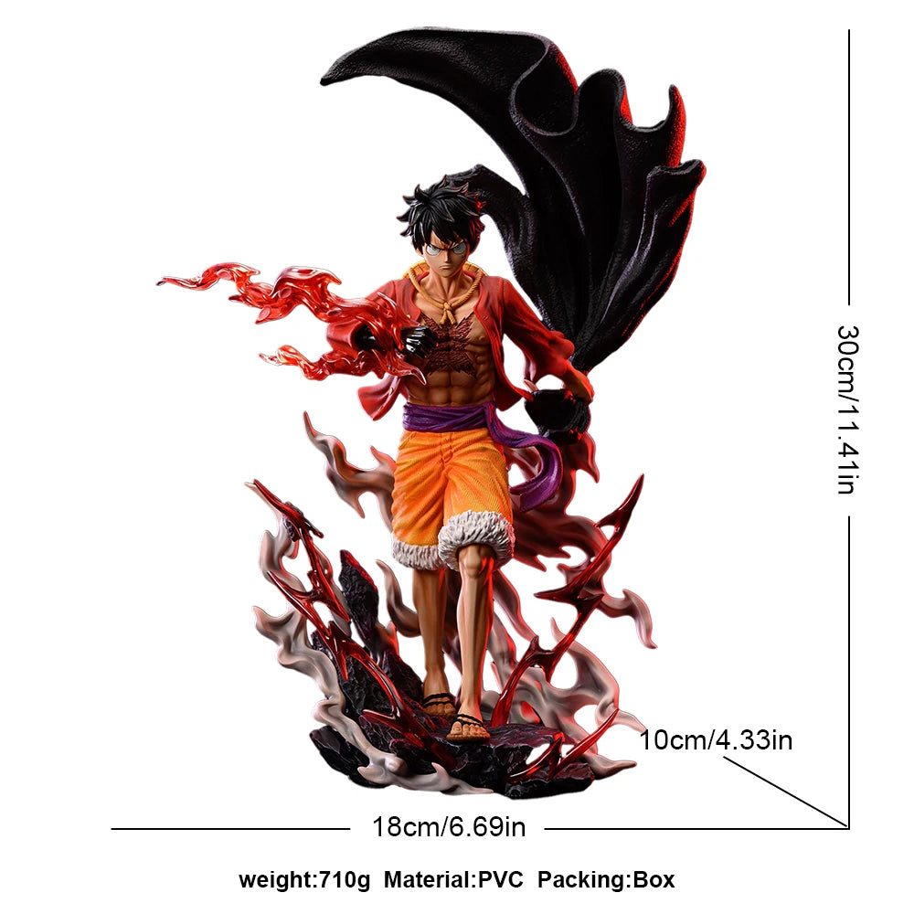 One Piece Luffy Haki fist and black cape figure