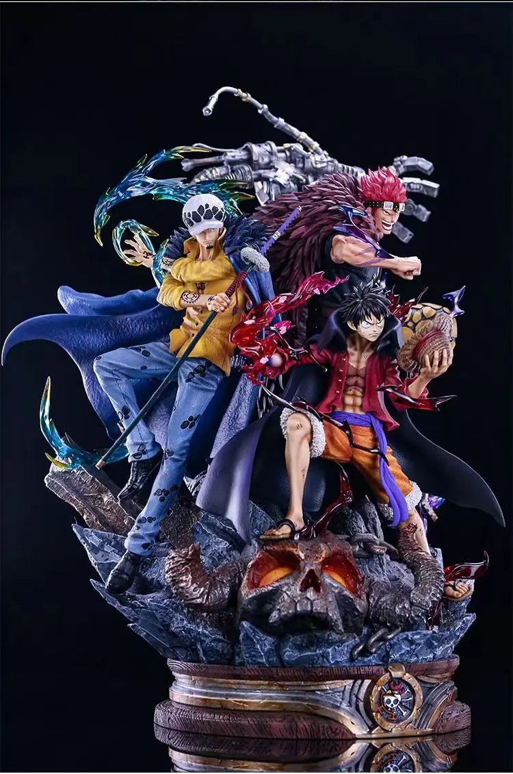 One Piece Anime Statue Luffy, Eustass Kid, and Trafalgar Law