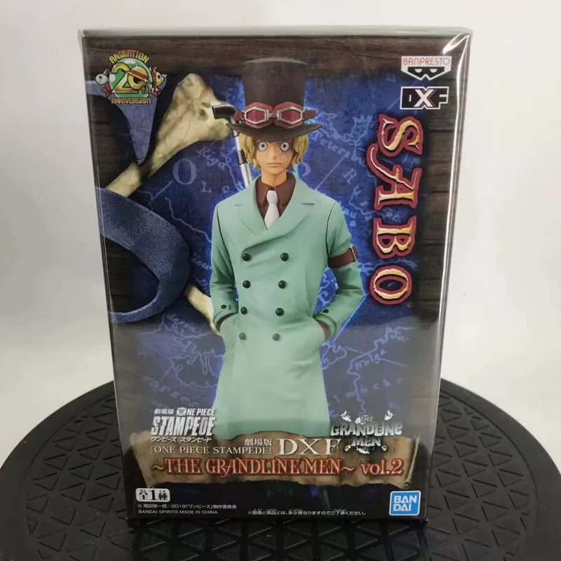 One Piece Stampede figures Sir Crocodile, Sabo, Luffy, Law, Buggy, Smoker, Bullet, and Kuzan