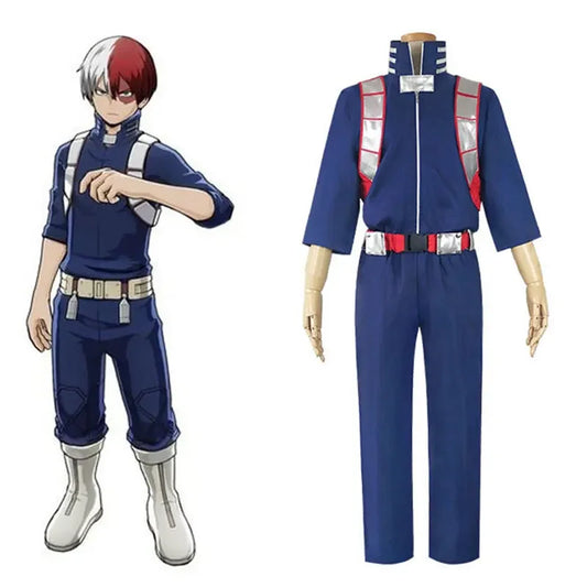 Hero Academia Todoroki Shoto Cosplay Costume Top Pants Belt and Wig