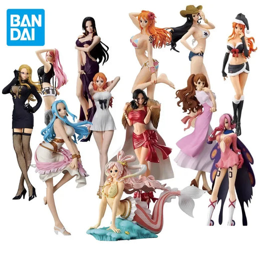 One Piece Bonney, Nami, Robin, Boa Hancock, Vivi, Kalifa, Pudding, Shirahoshi, and Vinsmoke Reiju figures