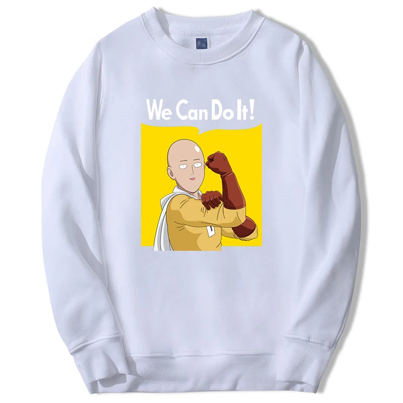 One Punch Man Graphic Hoodie of Saitama "We Can Do It!"