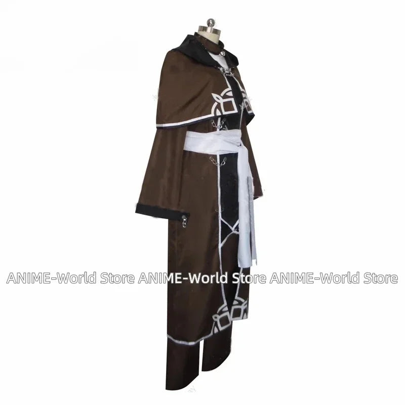 Jobless Reincarnation Older Rudeus Greyrat Brown Cosplay Uniform and Wig