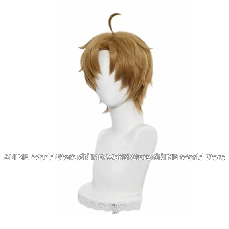 Jobless Reincarnation Older Rudeus Greyrat Brown Cosplay Uniform and Wig