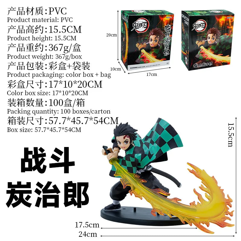 Demon Slayer Kimetsu No Yaiba Tanjiro, Zenitsu, and Rengoku figure