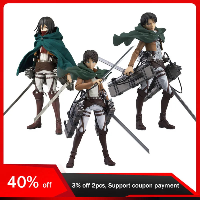 Attack On Titan Levi·Ackerman, Eren Jaeger, or Mikasa·Ackerman Action Figure