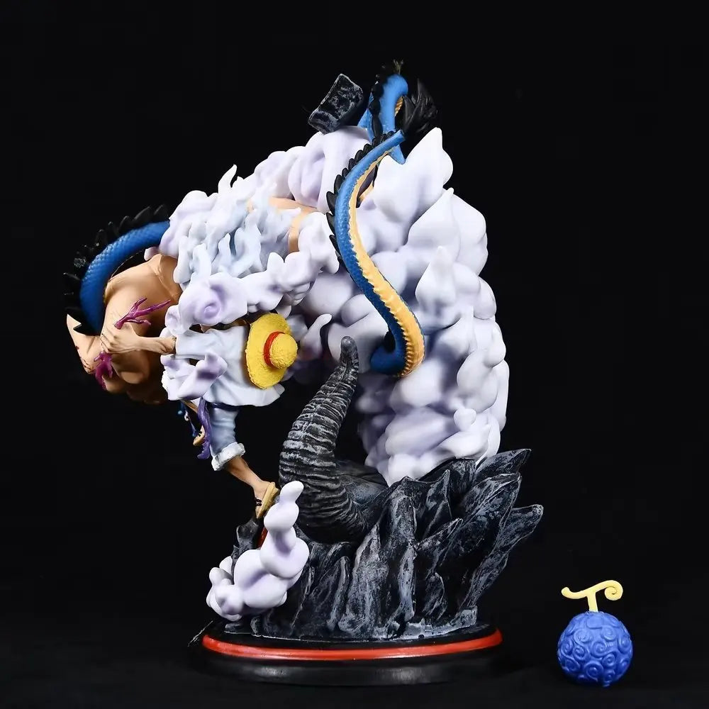 One Piece Sun God Nika Gear 5 Monkey D Luffy Vs Kaido Dragon Fighting statue