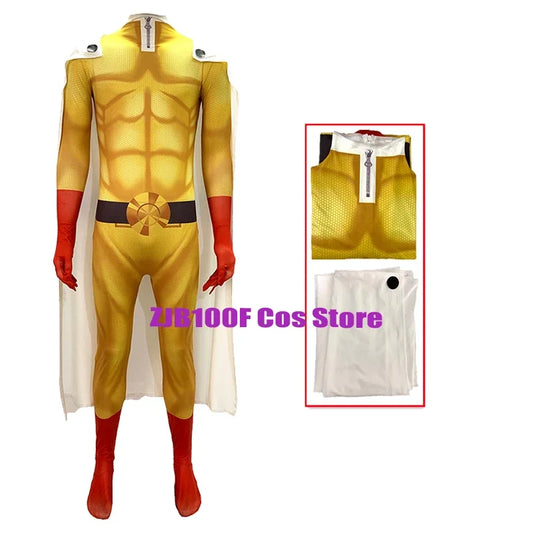 One Punch Man Saitama Cosplay Costume Muscle Bodysuit