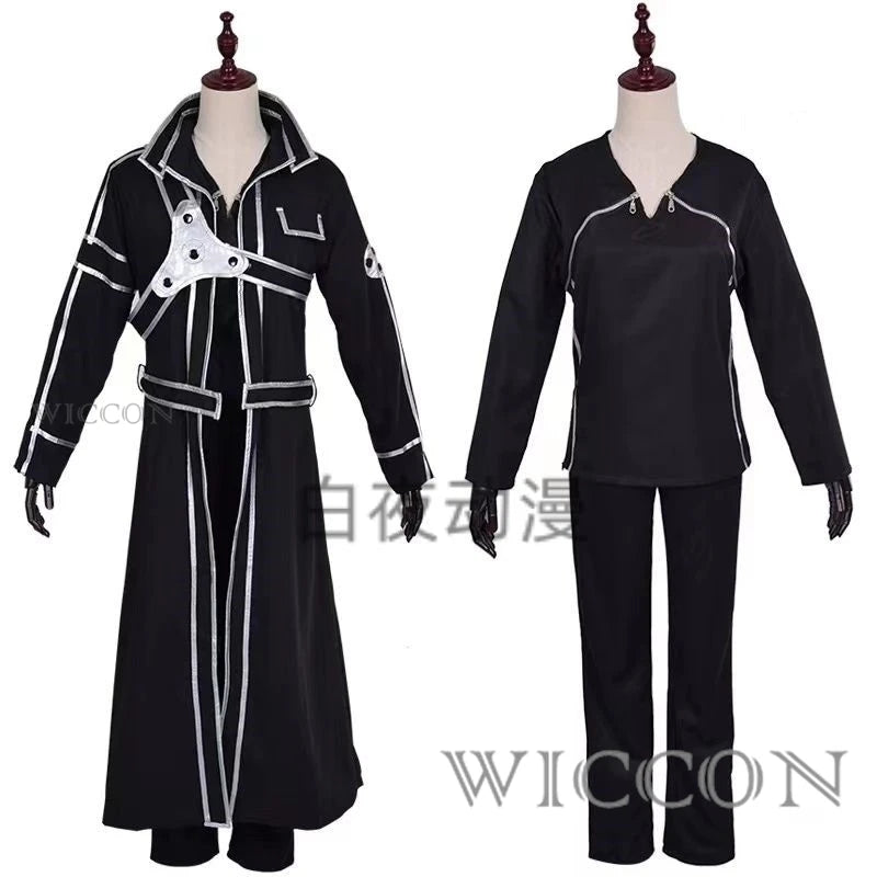 Sword Art Online Cosplay Costume Black cloak and wig