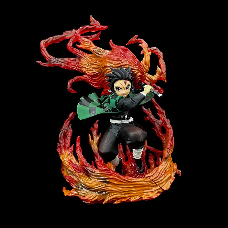 Demon Slayer Kamado Tanjiro Figure with fire effect