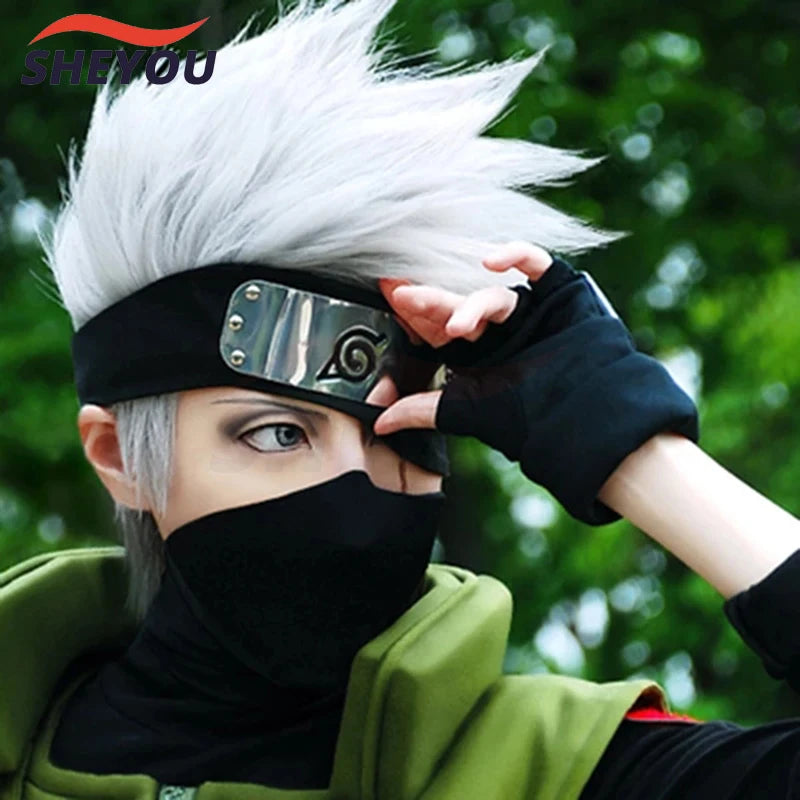 Bleach Hatake Kakashi Short Silver White Layered Heat Resistant Hair Cosplay Costume Wig