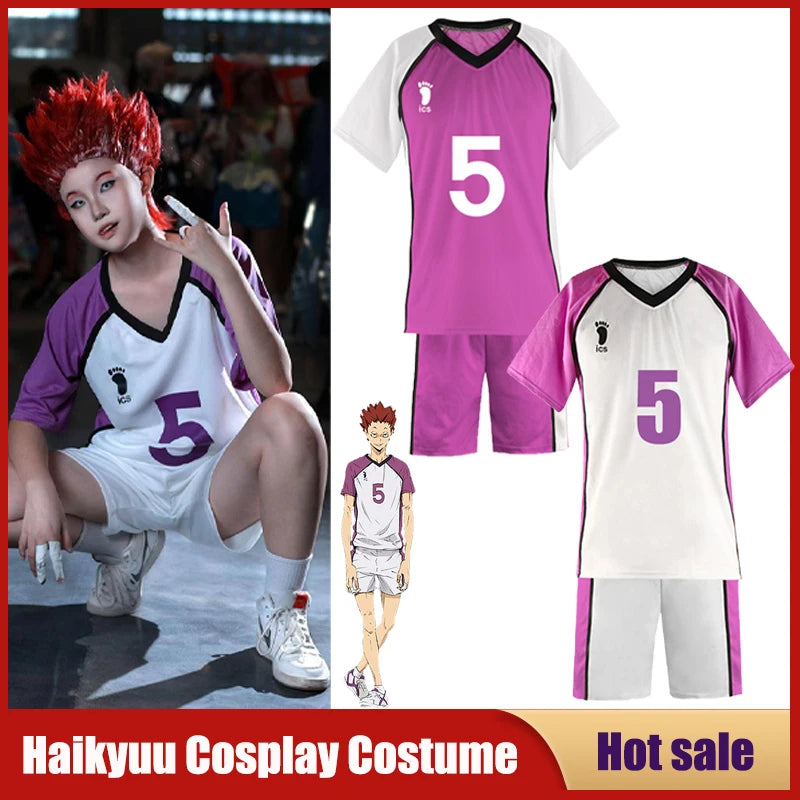 Haikyuu Shiratorizawa High School Volleyball Club Purple Jersey Version Uniform - Satori Tendo