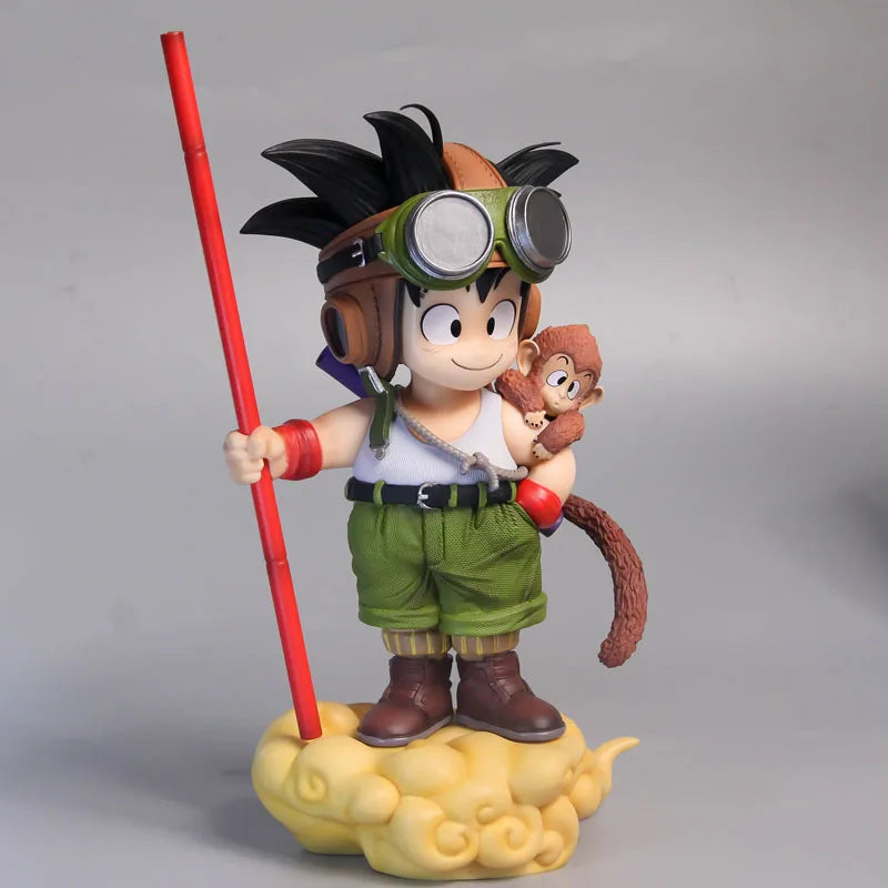 Dragon Ball Son Goku Figure on Nimbus cloud with little monkey