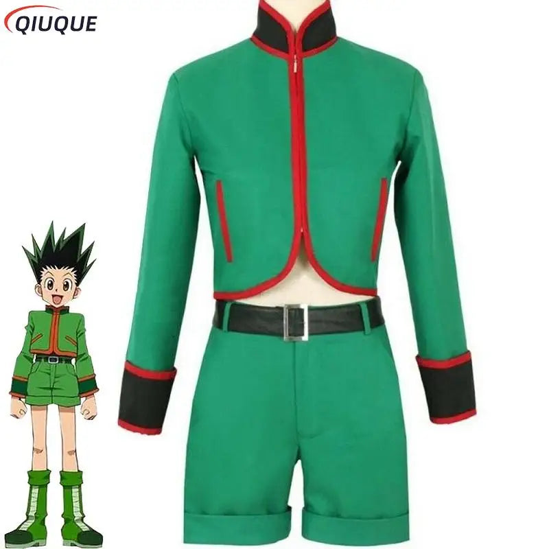 Hunter x Hunter Gon Freecss Cosplay Costume Green Suit