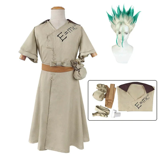 Dr. Stone Senku Ishigami Cosplay Costume and Wig