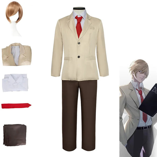 Death Note Yagami Light Kira Cosplay Suit and Wig