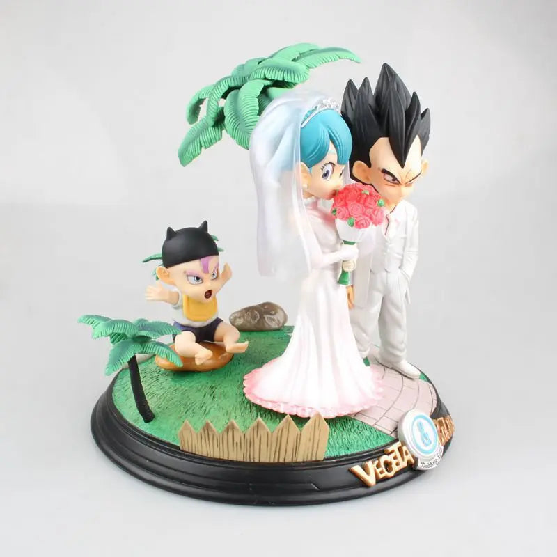 Dragon Ball Z Vegeta and Bulma Wedding w/baby Trunks statue