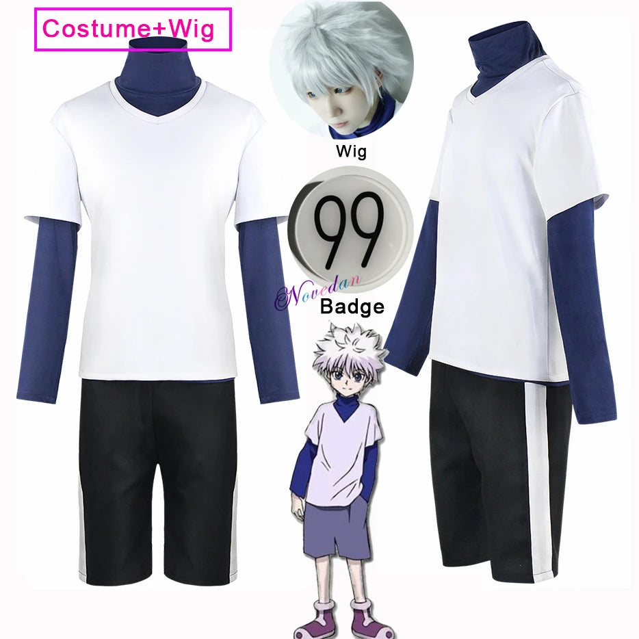 Hunter X Hunter Killua Zoldyck Cosplay Costume and wig