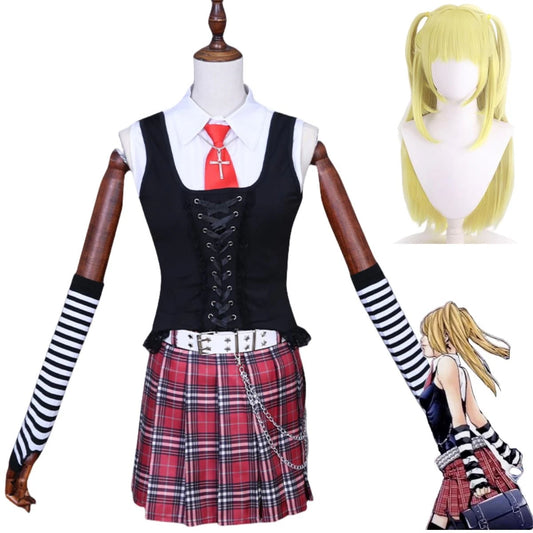 Anime Death Note Miss Misa Cosplay Uniform w/Wig and Lattice Skirt