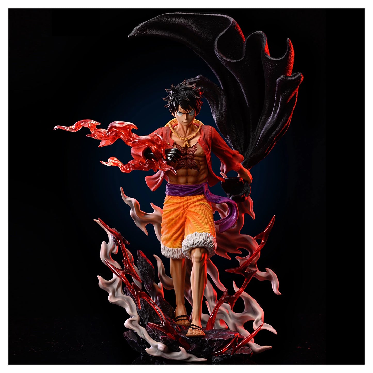 One Piece Luffy Haki fist and black cape figure