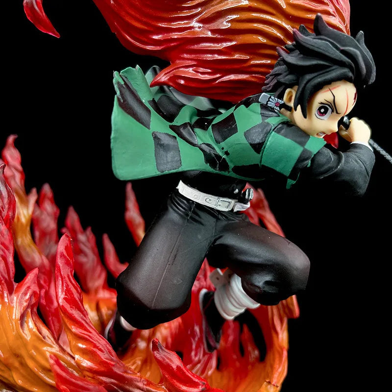 Demon Slayer Kamado Tanjiro Figure with fire effect