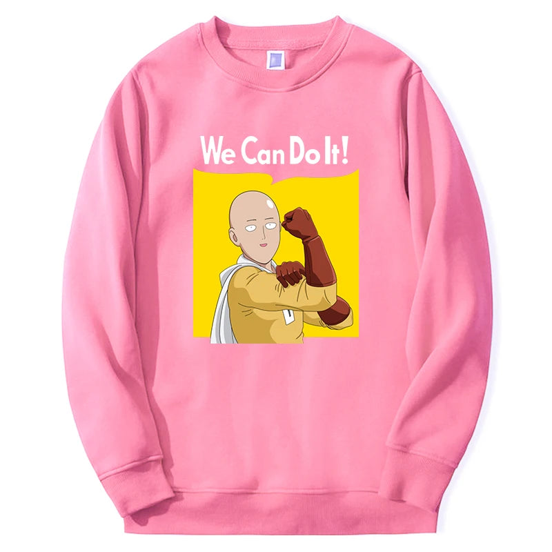 One Punch Man Graphic Hoodie of Saitama "We Can Do It!"