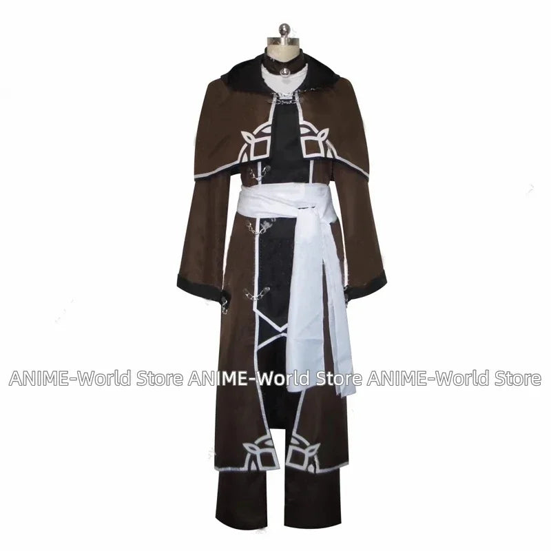 Jobless Reincarnation Older Rudeus Greyrat Brown Cosplay Uniform and Wig