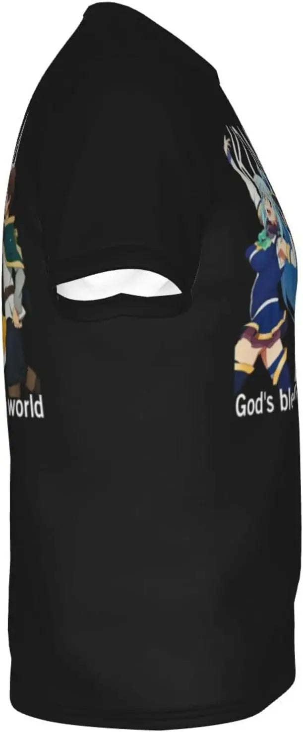 KonoSuba God's Blessing on This Wonderful World T Shirt Short Sleeve of the group (Aqua, Megumin, Darkness, and Kazuma)