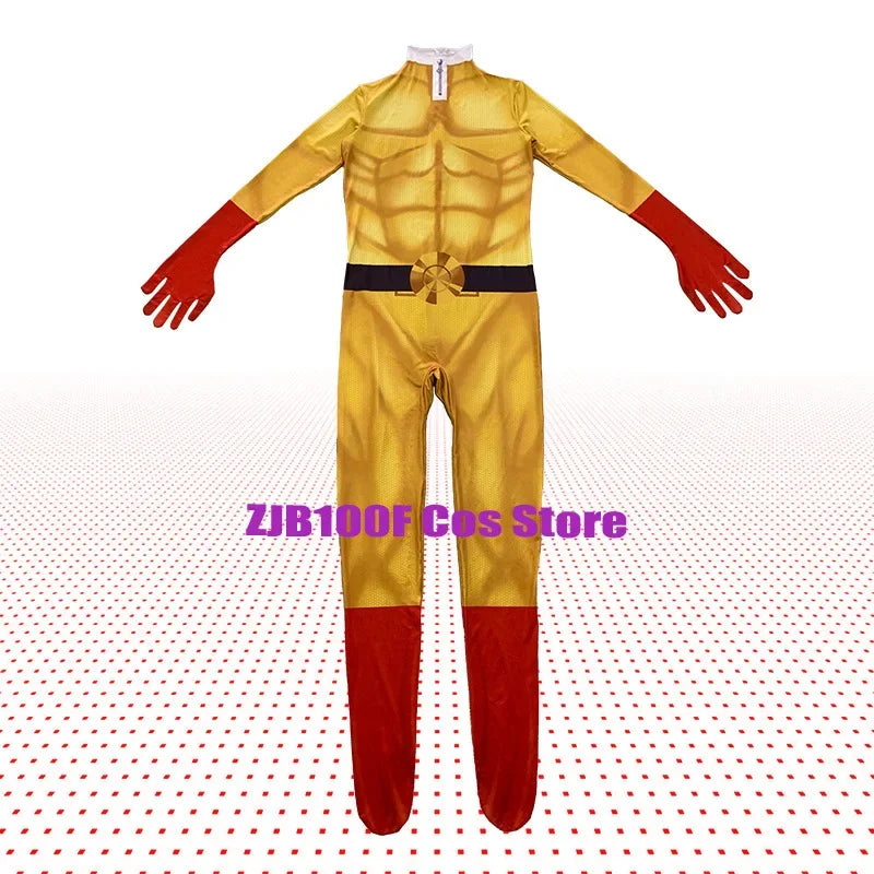 One Punch Man Saitama Cosplay Costume Muscle Bodysuit