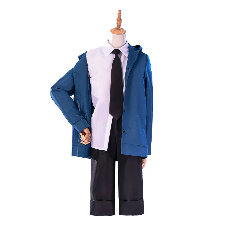 Chainsaw Man Power Cosplay Uniform (Black coat, Pants, Tie, Horns, Belt, and wig)