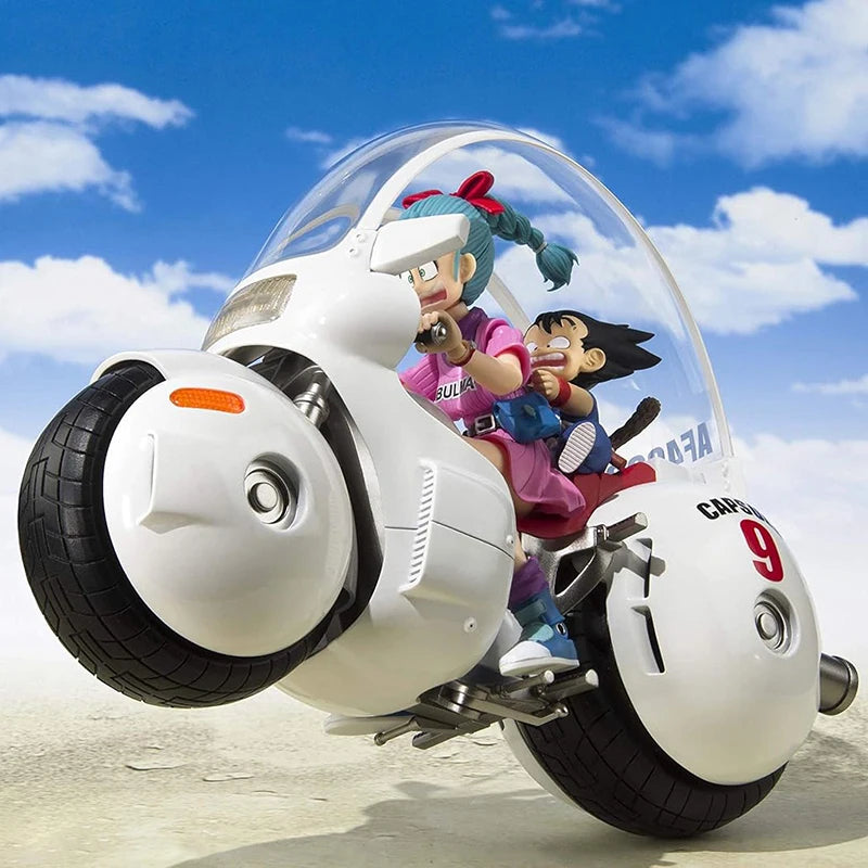 Dragon Ball Bulma's Motorcycle along with Kid Goku and Young Bulma figures