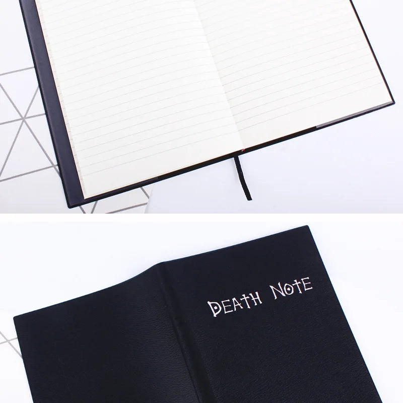 Death Note Notebook Set Leather Journal Notepad Necklace and Feather Pen