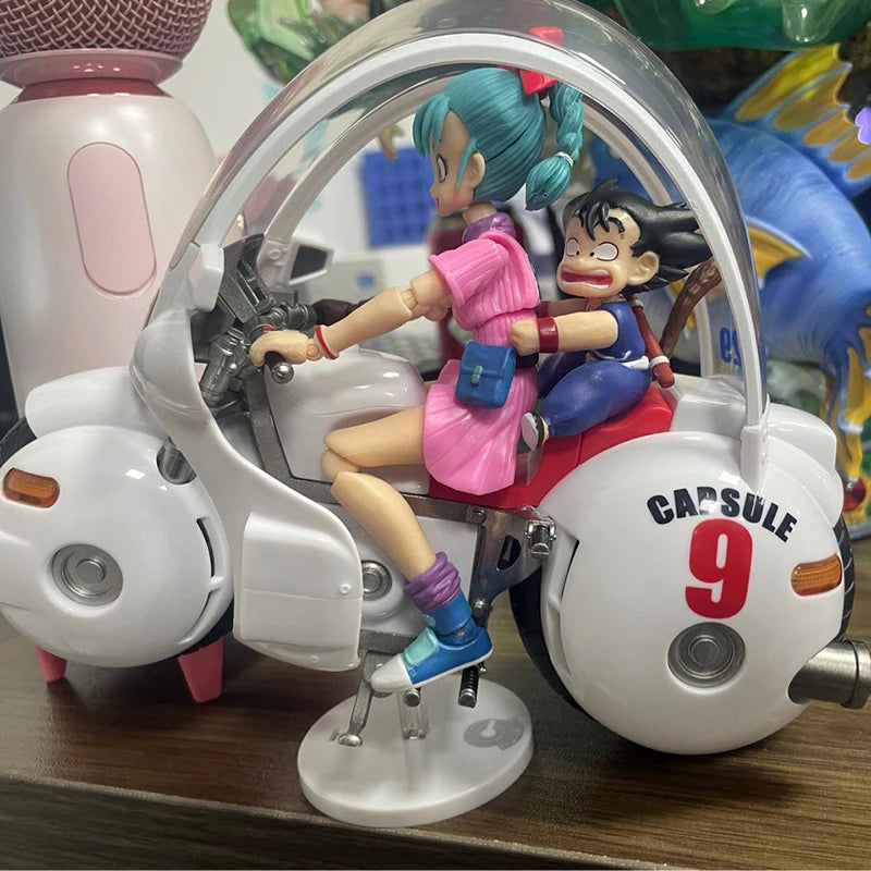 Dragon Ball Bulma's Motorcycle along with Kid Goku and Young Bulma figures