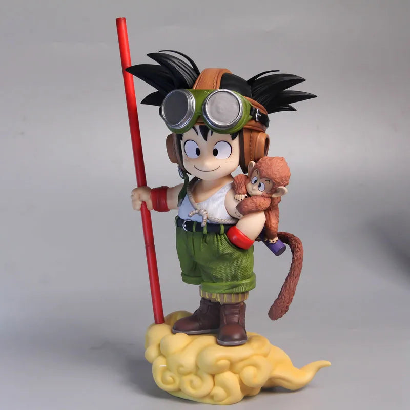 Dragon Ball Son Goku Figure on Nimbus cloud with little monkey