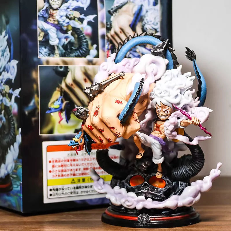 One Piece Sun God Nika Gear 5 Monkey D Luffy Vs Kaido Dragon Fighting statue