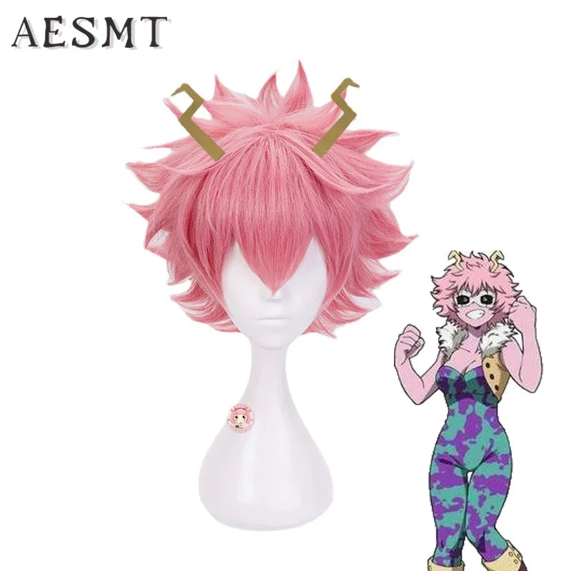 My Hero Academia Mina Ashido Pink Wig Cosplay