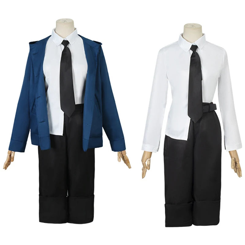 Chainsaw Man Power Cosplay Uniform (Black coat, Pants, Tie, Horns, Belt, and wig)