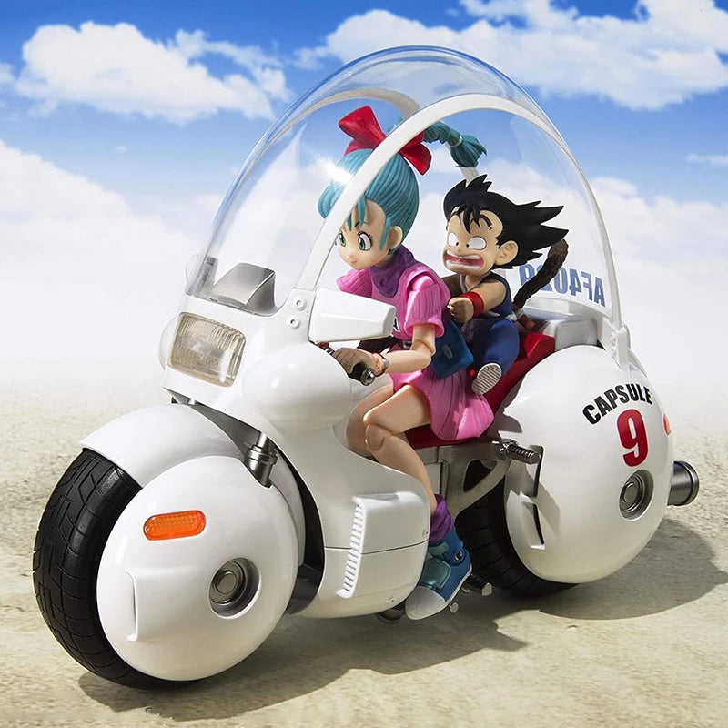 Dragon Ball Bulma's Motorcycle along with Kid Goku and Young Bulma figures