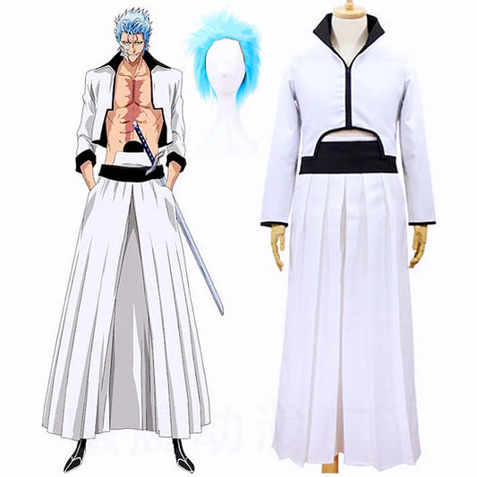 Bleach Thousand-Year Blood War Grimmjow Jaegerjaques Cosplay Costume with Blue Wig